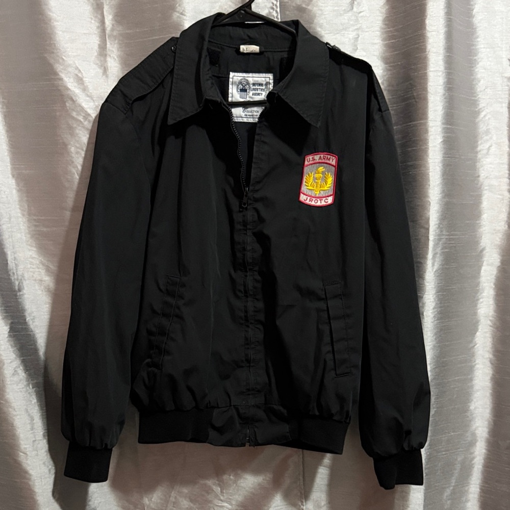 Collection B Black Military Jacket with Red Patch